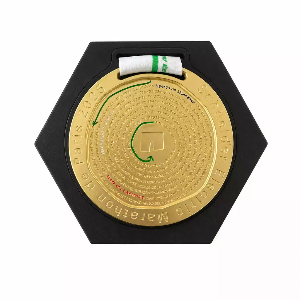 Porte-Médailles Hexagonal en Bois Peint Noir