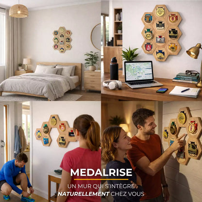 Porte-Médailles en Bois de Pin