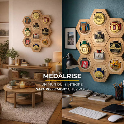 Porte-Médailles en Bois de Pin