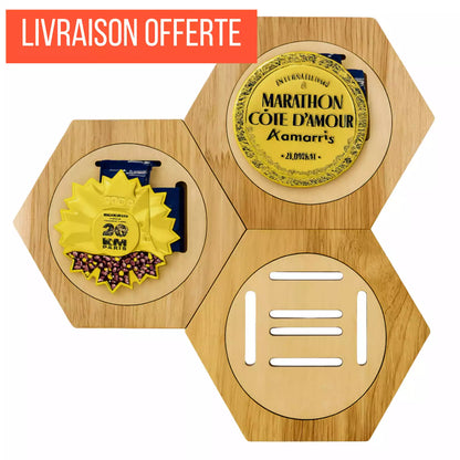 Expositores de medallas de madera de pino modular