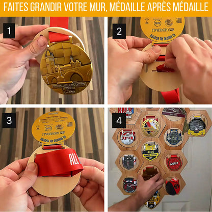 Expositores de medallas de madera de pino modular