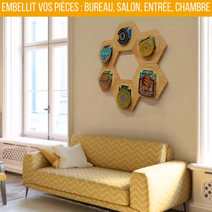 Expositores de medallas de madera de pino modular