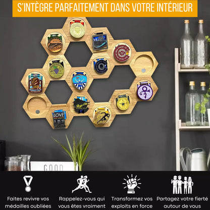 Expositores de medallas de madera de pino modular