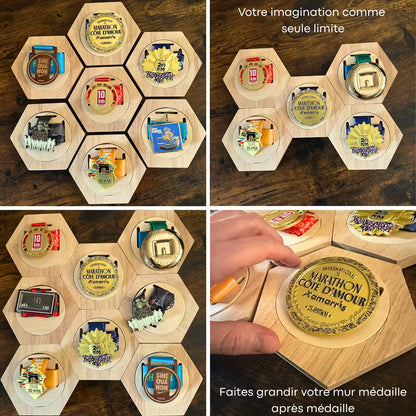 Porte-Médailles en Bois de Pin