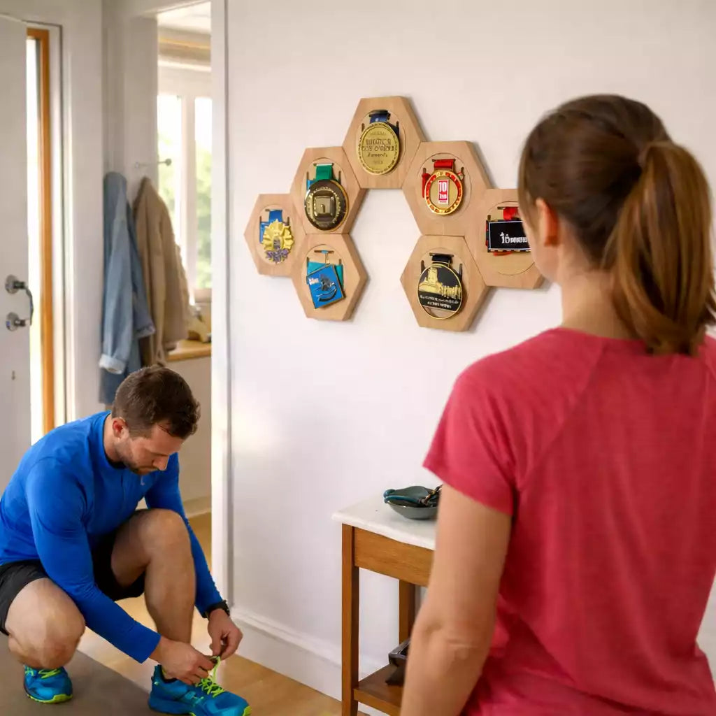 Porte-Médailles en Bois de Pin