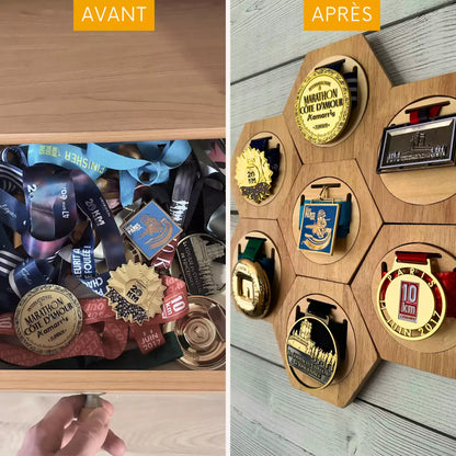 Porte-Médailles en Bois de Pin